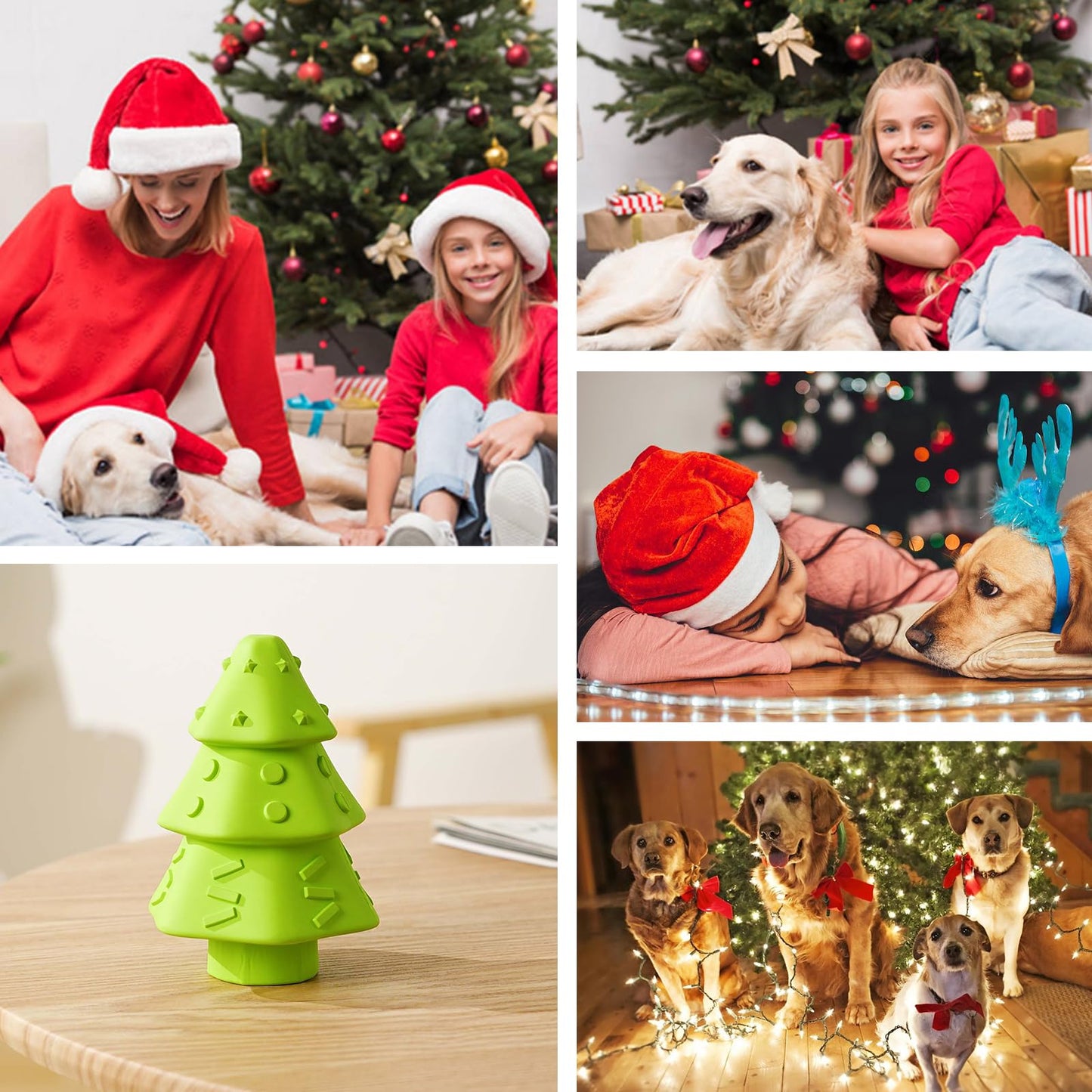 Wunive Christmas Dog Toys,Christmas Tree Shape Dog Chew Toys for Aggressive Chewers,Indestructible Tough Durable Squeaky Dog Toys,Puppy Dog Chew Toys for Small Medium Large Breed