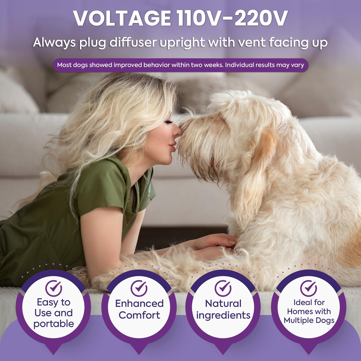 TopSum Dog Calming Diffuser Refills: 6 Pack Dog Pheromones Calming Diffuser Refills - Dog Appeasing Pheromone - Pheromones for Dogs - Calming Pheromones for Dogs, 6 Pack (Purple)