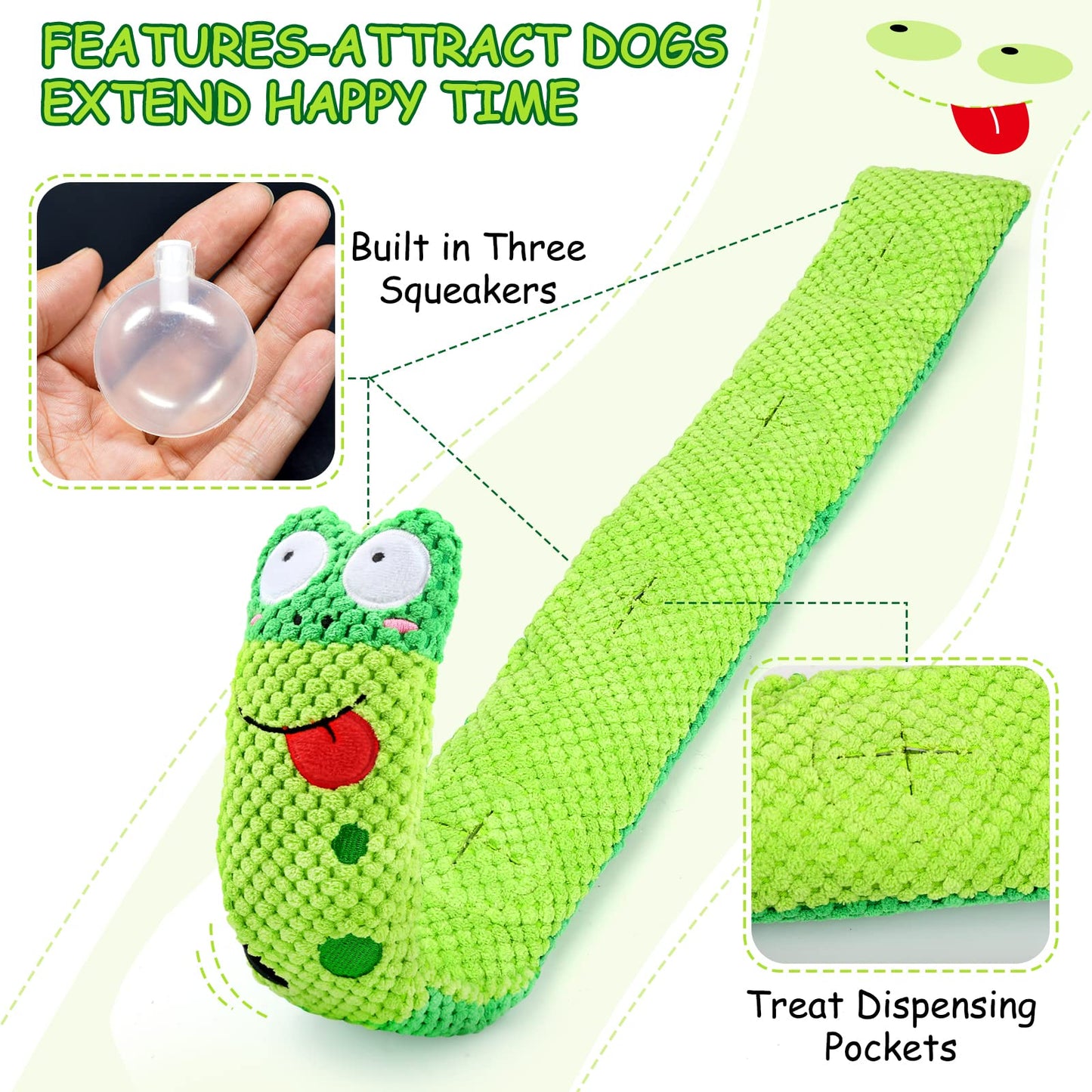 Letsmeet Squeak Dog Toys for Stress Release & Boredom Relief, Dog Puzzle IQ Training, Snuffle Foraging Instinct Training - Suitable for Small, Medium & Large Dogs