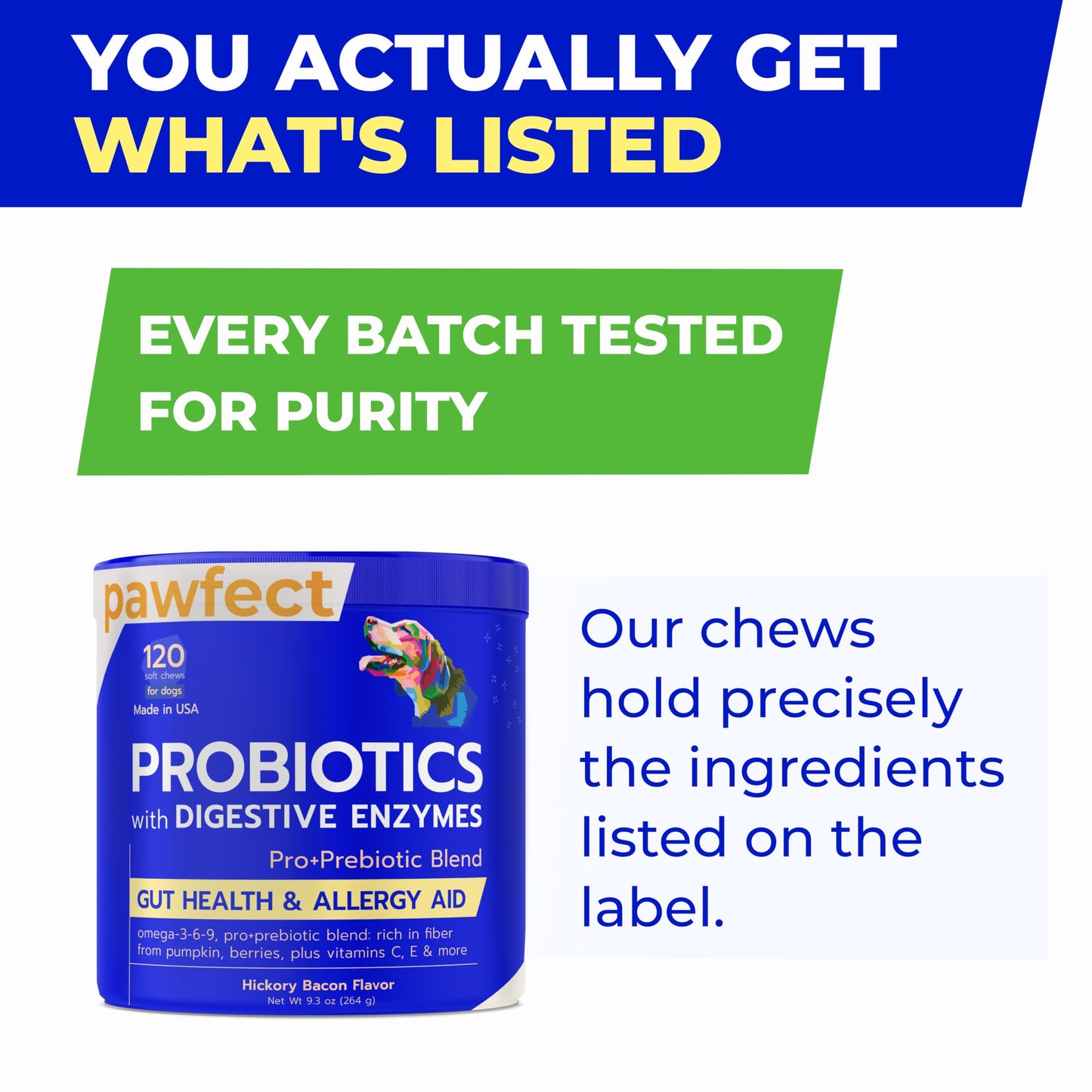 Pet Probiotics for Dogs & Digestive Enzymes for Dogs | Gut Health & Digestive Function Support | Pumpkin & Omega | Prebiotic Supplement Chews