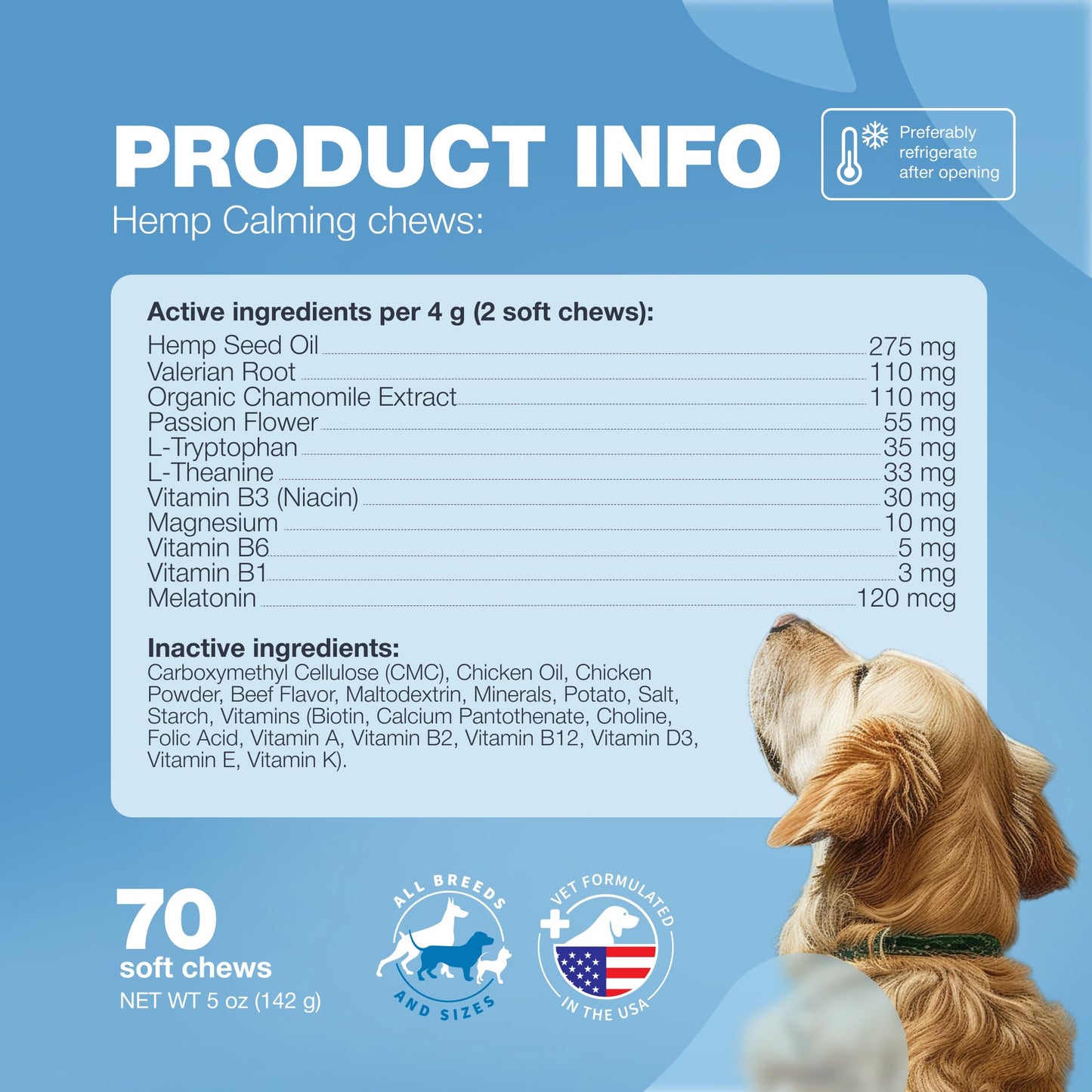 Hemp Calming Chews for Dogs Anxiety Relief - Dog Calming Treats with Melatonin, Chamomile Extract, Valerian Root - Travel Pack - Anxiety Relief Chews for Vet Visits, Grooming, Nail Trimming, Storms