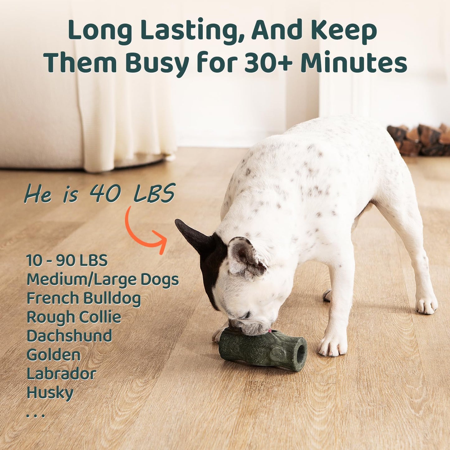 MENGJINGO Interactive Dog Toys for Aggressive Chewers, Long-Lasting Frozen Dogs Treat Holder to Keep Them Busy, Indestructible Dog Enrichment Toys - Reduce Anxiety, Safe for Large/Medium Breed