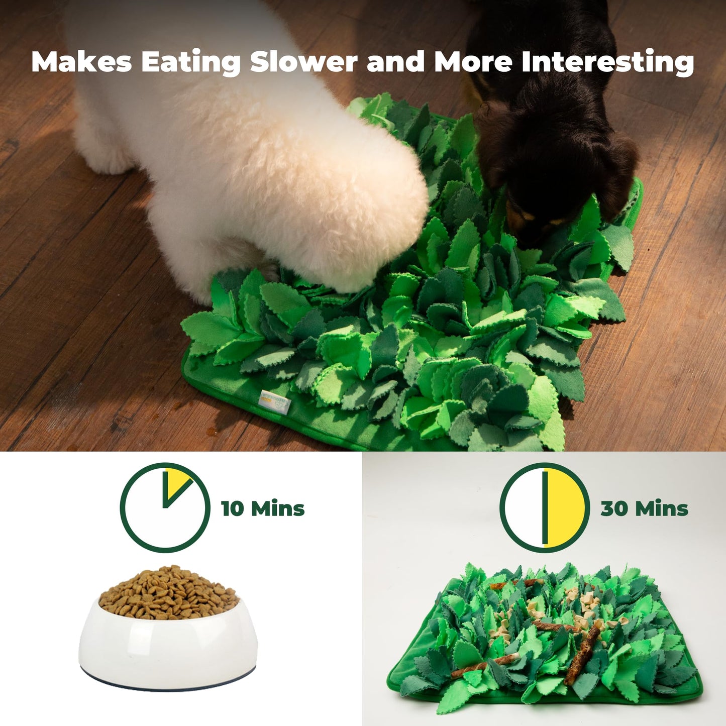 Puzzle Feeder Snuffle Mat & Slow Feeder for Dogs - Interactive Dog Puzzle Toys for Smell Training