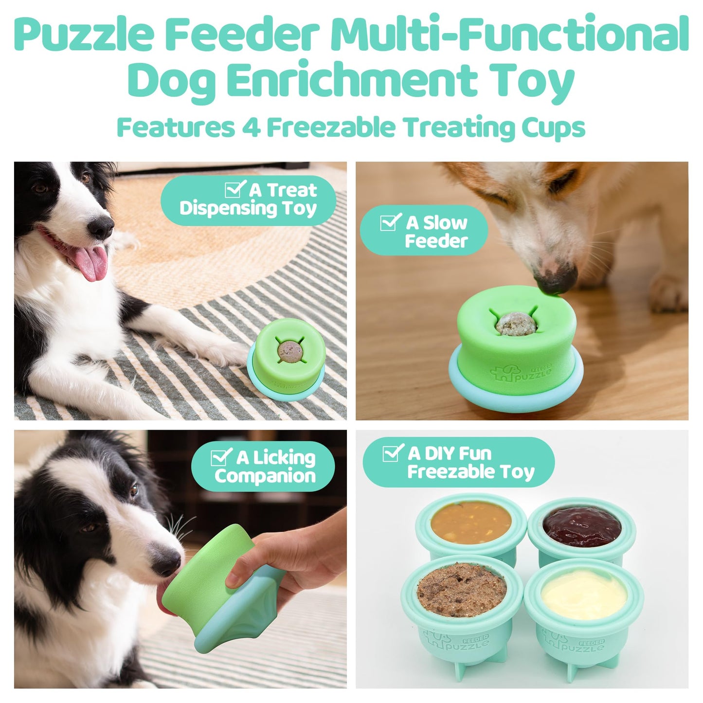 Dog Puzzle Toys, Interactive Enrichment Dog Toys for Mental Stimulation, Slow Feeding, Treat Dispensing, and Freezable Fun to Keep Them Busy,Blue
