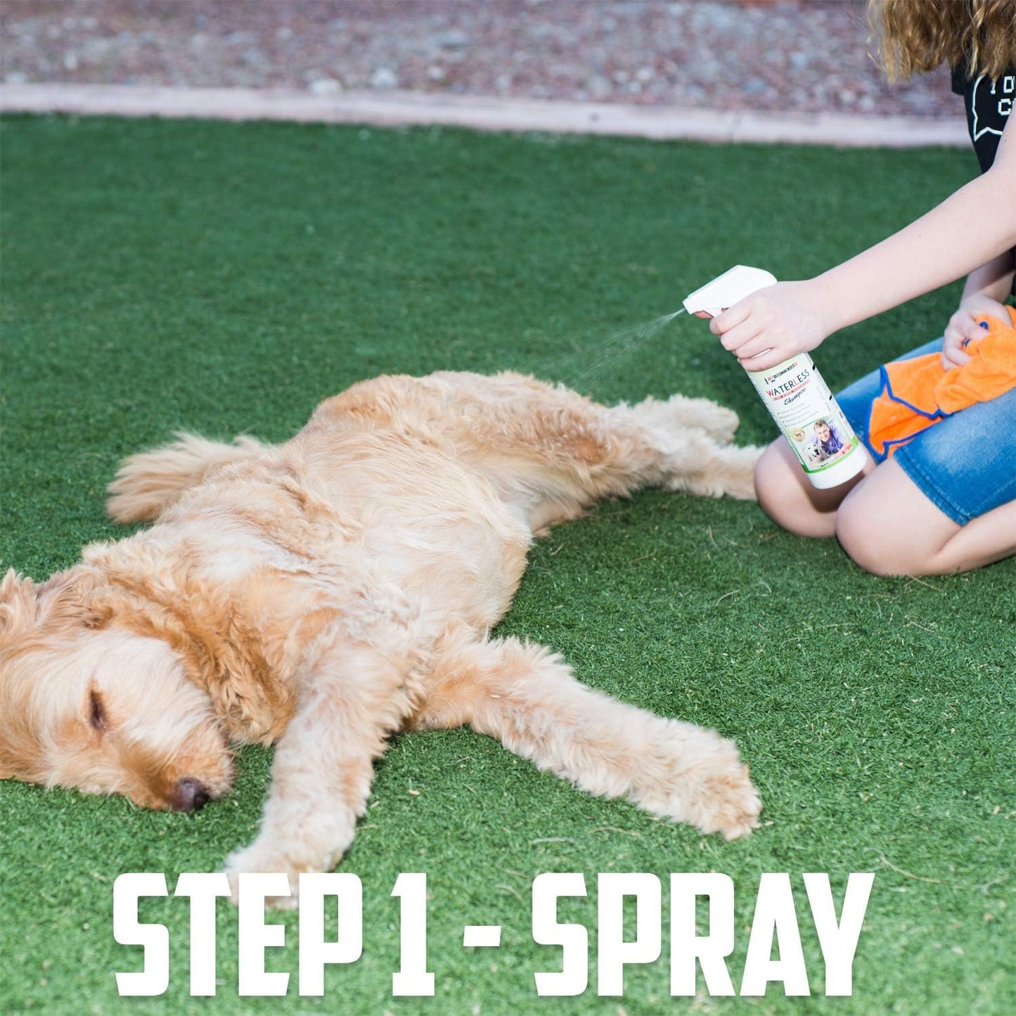 Vet Recommended Waterless Dog Shampoo No Rinse Dry Shampoo for Dogs (16oz), Detergent and Alcohol Free, Apple Extract - Perfect for Spot Cleaning The Dog Coat - Made in USA