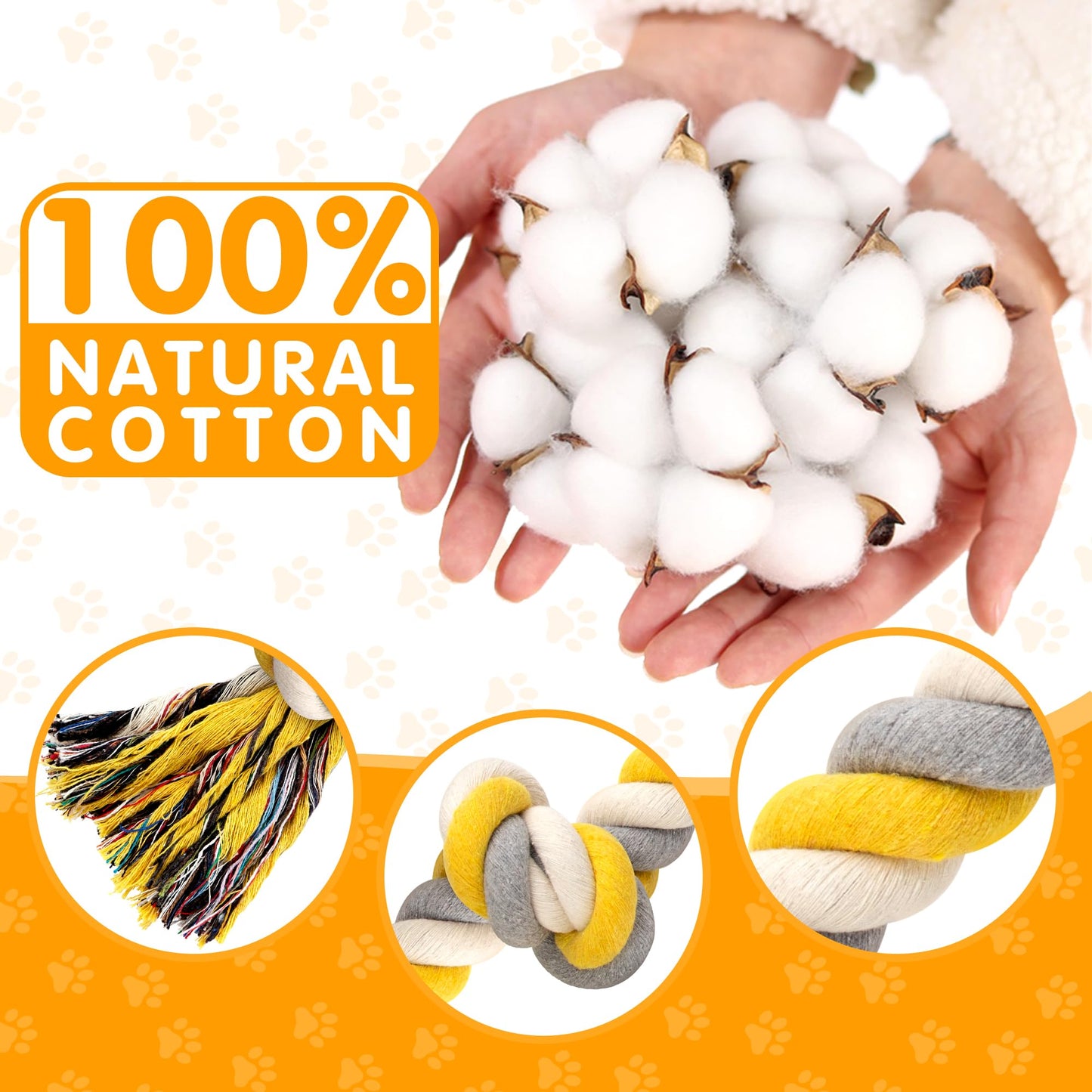 Norvy XXL 6-Knot Dog Rope Toy for Large Dogs Aggressive Chewers 40in Long Heavy Duty Rope Toy Almost Indestructible Dog Tug Toy Puppy Cotton