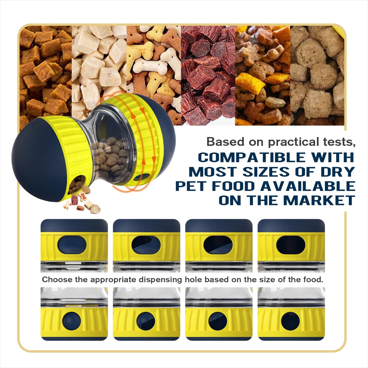 Dog Puzzle Ball for Small/Medium Dogs L Size Adjustable Treat Dispensing Toys Food Dispenser Balls Cognitive Enrichment Toy Puppy Slow Feeding Interactive Mind Stimulating Game Indoor Gift