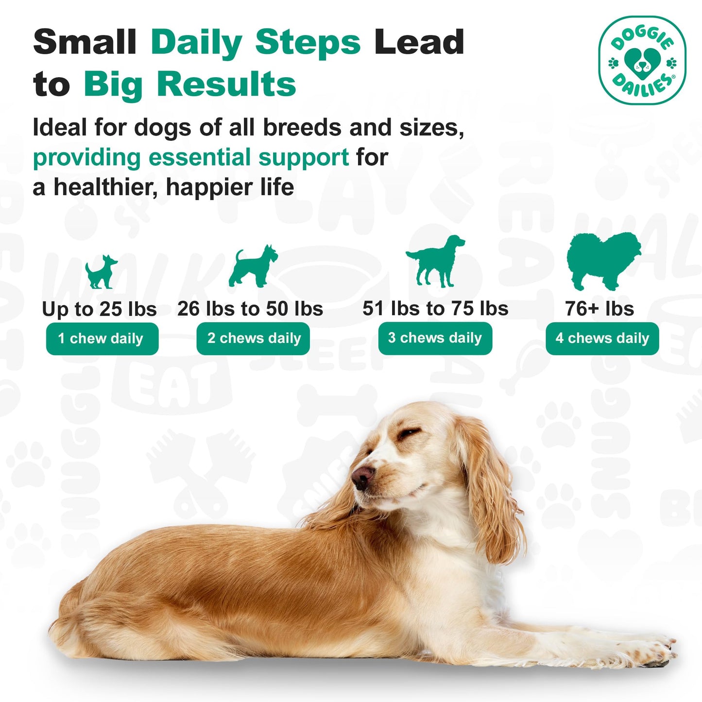 Doggie Dailies Calming Chews, Melatonin & Chamomile for Stress Relief, Relaxation & Anxiety (Peanut Butter, 225 Soft Chews)