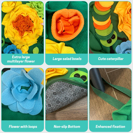 nestery Snuffle Mat for Dogs - Dog Food Mat for Mental Stimulation, Stress Relief and Training - Snuffle Mats Non-Slip Encourages Natural Foraging for Small Medium Dog, Puppy, Cat, Rabbit 15.4in