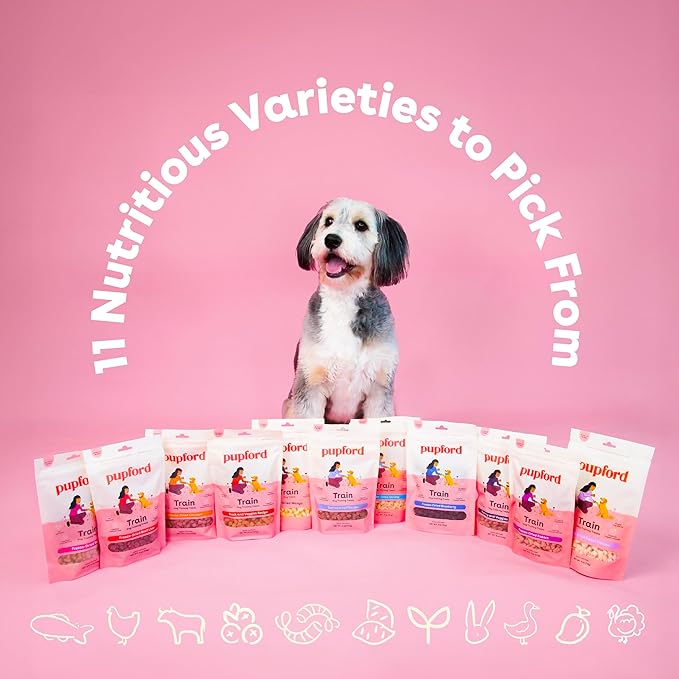 Pupford Freeze Dried Training Treats for Dogs & Puppies, 240+ Six Ingredient Bites (Surf & Turf, 5 oz)