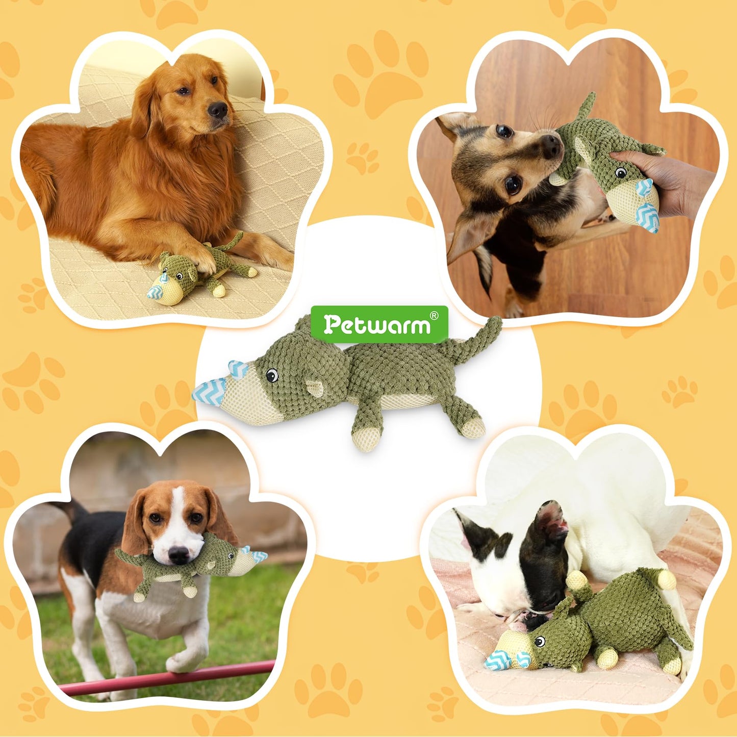PetWarm Dog Toys Chew Squeaky, Durable Chew & Stress-Relief Interactive Pet Toy for Small, Medium, and Large Dogs, Multi-Functional Design, Squeaky Dog Toy, Stress Relief,Green