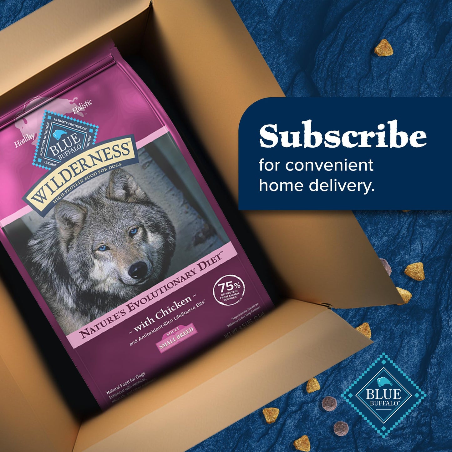 Blue Buffalo Wilderness Adult Small Breed Dry Dog Food Real Chicken with Natural Ingredients