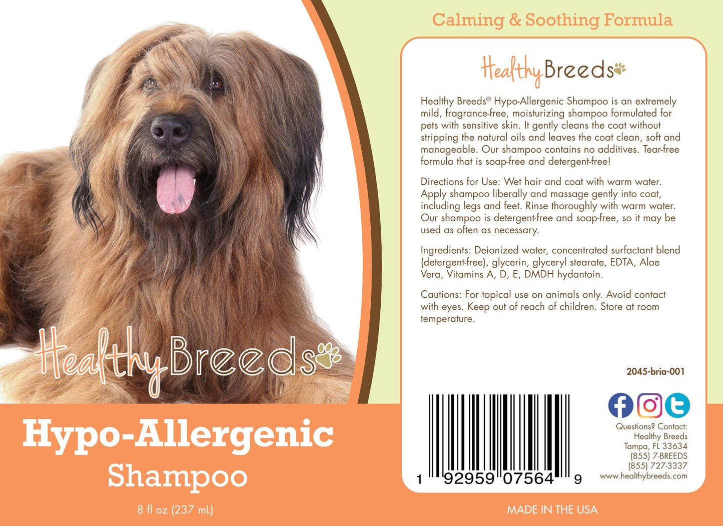 Healthy Breeds Briard Hypo-Allergenic Shampoo 8 oz