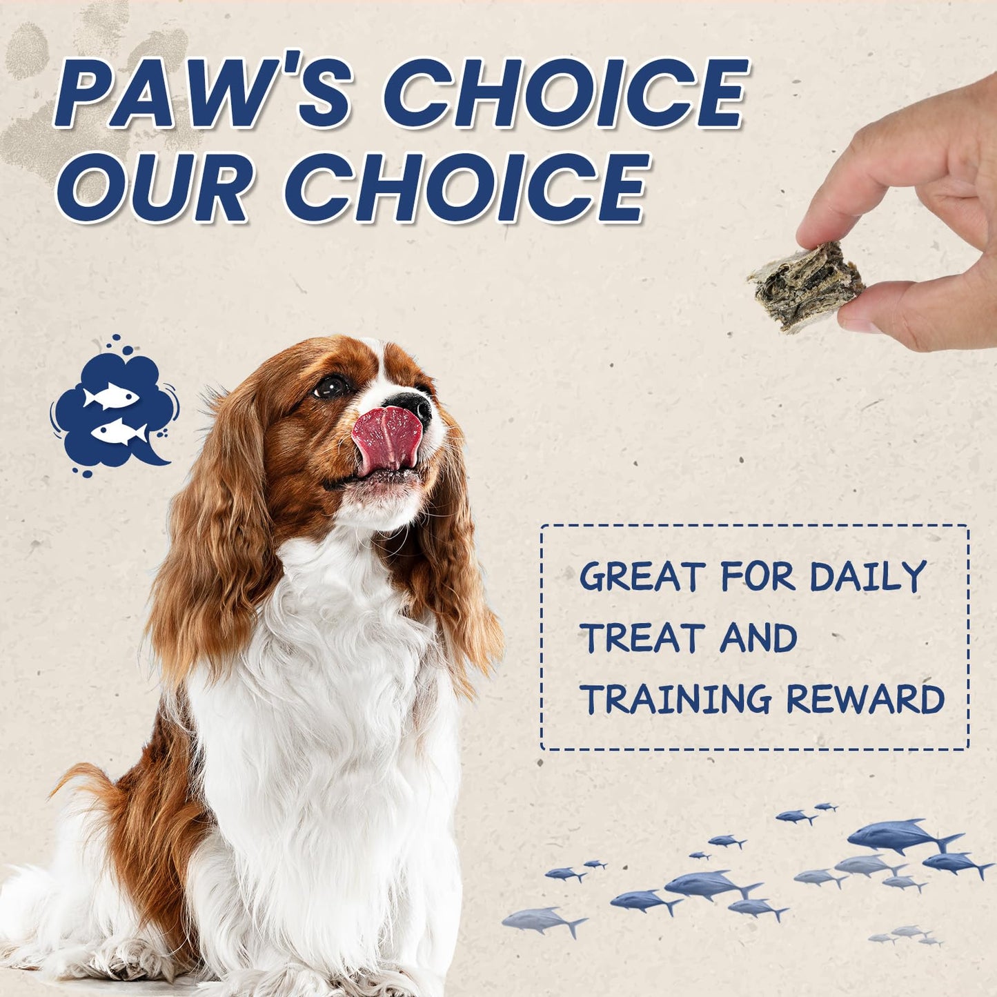 PAWUP Cod Skin Cubes Dog Treat, Chew Fish Skins Rolls w/Taurine, One-Ingredient Grain Free Healthy Dog Treat, Rich in Omega3, 8 oz