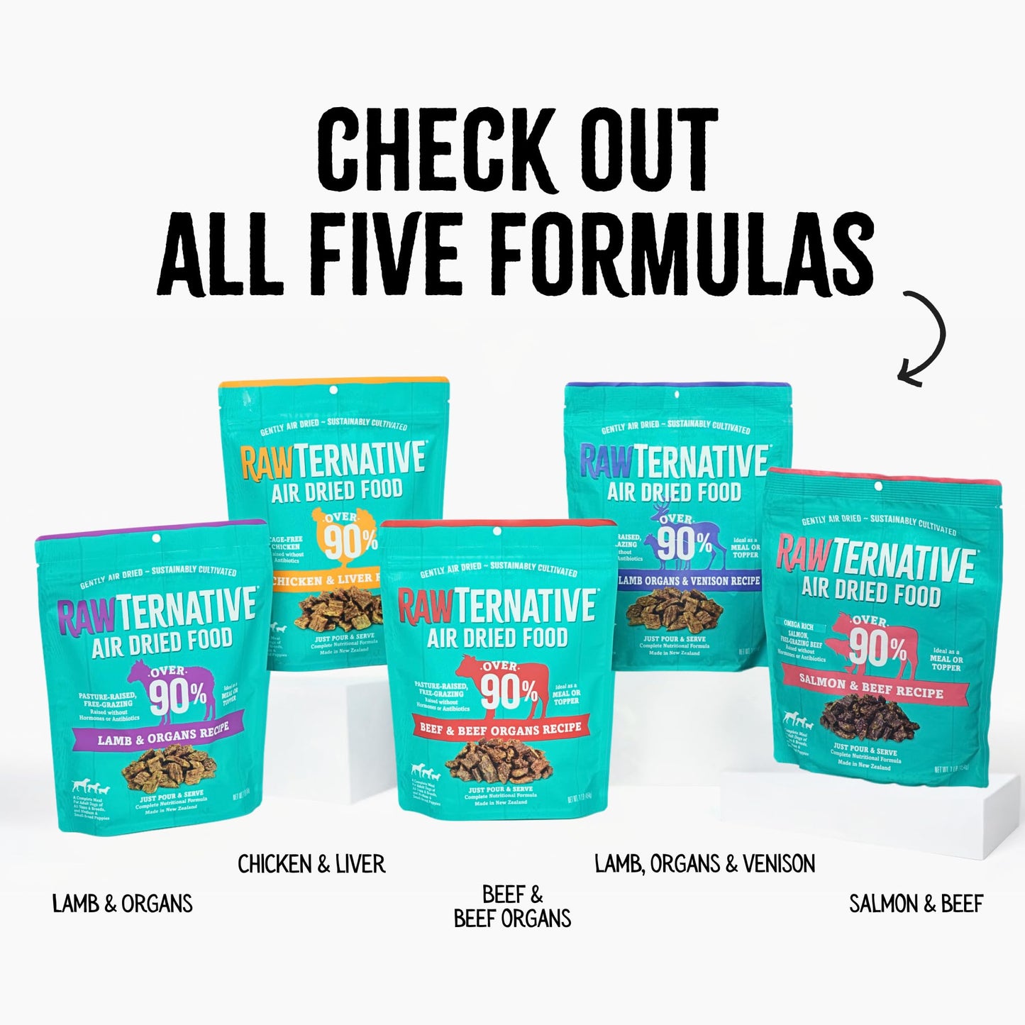 RawTernative Air Dried Dog Food, High Protein, Over 90% Real Chicken & Liver + New Zealand Green Mussels, Complete Meal or Topper, Grain Free, Gluten Free, Non GMO, (3 lb Bag)