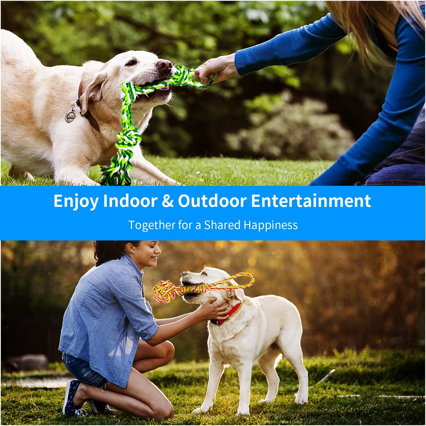 YLTFUTR Spring Pole Dog Rope Toys, Tree Bungee Hanging Dogs Toy Interactive Tether Tug Indoor Outdoor Exercise Chewer Ropes Dog Toys, Pull Tug Solo Play Rope for Medium Large Dog