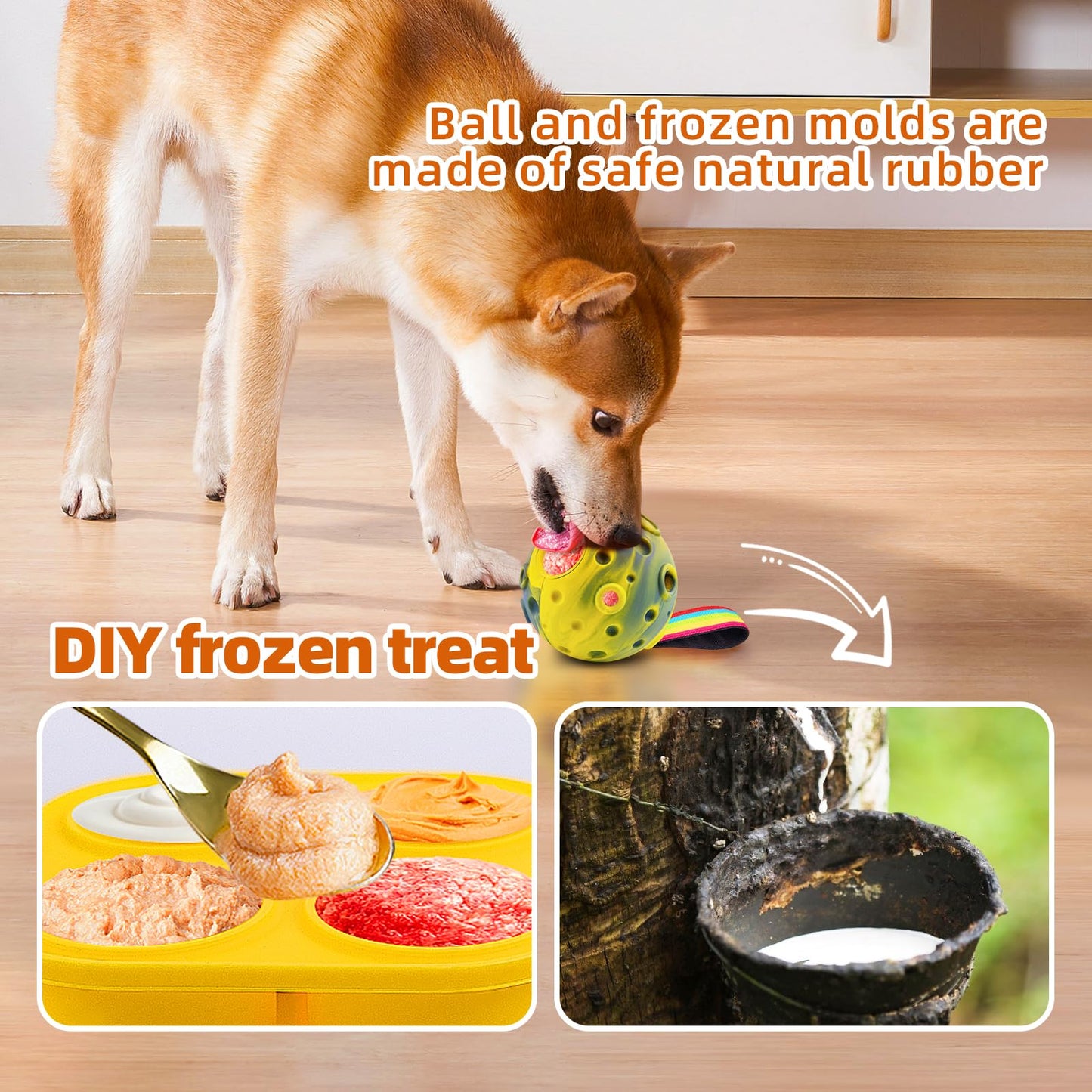 Interactive Dog Toys,3 in 1 Enrichment Toy,Dog Puzzle Toys Treat Dispensing,Fillable Frozen Mold,for Anxiety Relief and Keep Them Busy