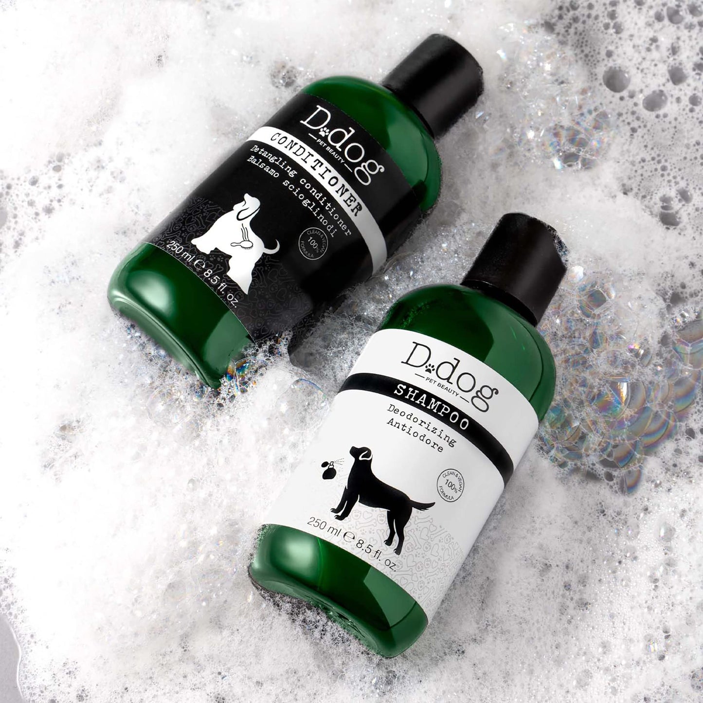 Diego dalla Palma D-Dog Pet Shampoo Deodorizing - Eliminates Bad Odor - Deodorant Shampoo - Hypoallergenic and Alcohol Free - Deeply Cleanses Hair of Impurities - Protects Skin and Coat - 8.5 Oz