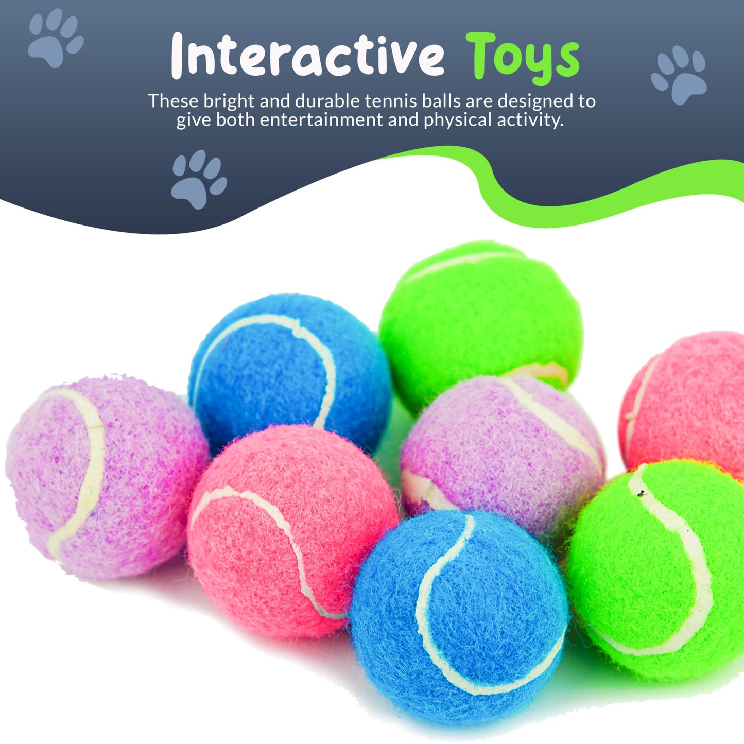 Mini Tennis Balls for Dogs 1.5 Inch - No Squeak Small Dog Balls for Small Breed and Puppies - Extra Small Interactive Fetch Toy for Dog Ball Launcher - 8 Pack