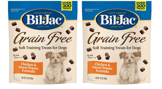 Bil-Jac Grain Free Soft Treats for Dogs, Chicken and Sweet Potato Flavor, Made with Real Chicken Liver, 10oz (2-Pack)