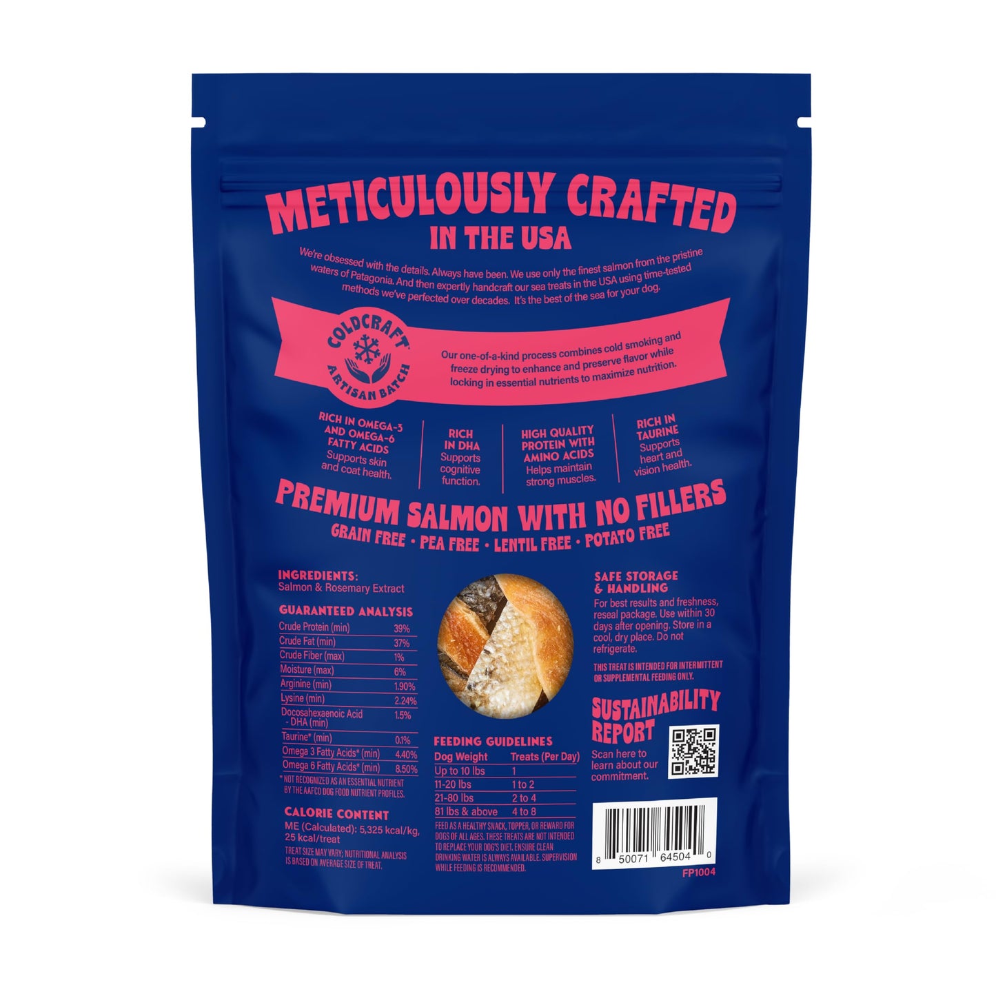 Finfare Freeze Dried Dog Treats, Salmon Skin Strips, Protein & Omega-3s, Grain Free Salmon Dog Training Treats, Crafted in USA, 2oz