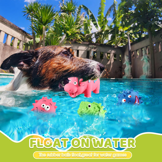 RoundFunny 13 Pcs Squeaky Latex Dog Toys, Grunting Puppy Chew Rubber Animals Toys That Oinks Grunts for Small Medium Large Dogs,Colorful Funny Fetch Cute Interactive Play Supplies for Biting Chasing