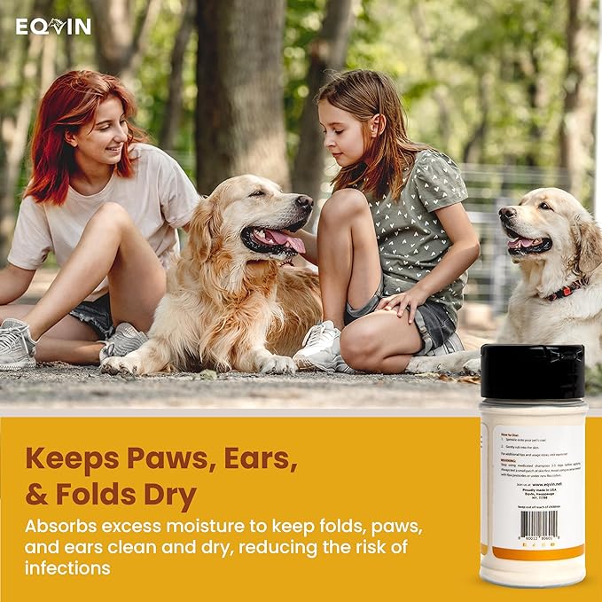 Dog Coat Care Powder | Made in USA | Waterless Dry Shampoo & Deodorizer for Smelly Dogs, Anti-Itch Relief for Dry Itchy Skin, No Rinse Formula with Lavender Oil & Bentonite Clay