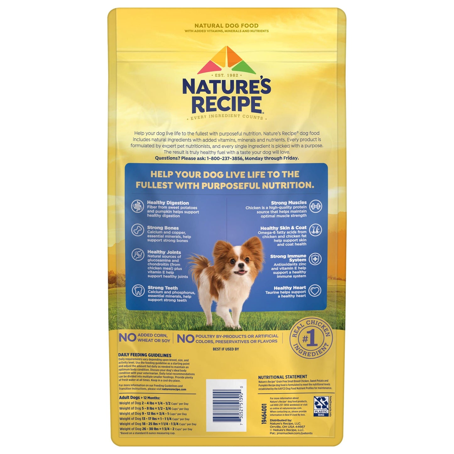 Nature's Recipe Grain Free Small Breed Dry Dog Food, Chicken, Sweet Potato & Pumpkin Recipe, 4 lb. Bag