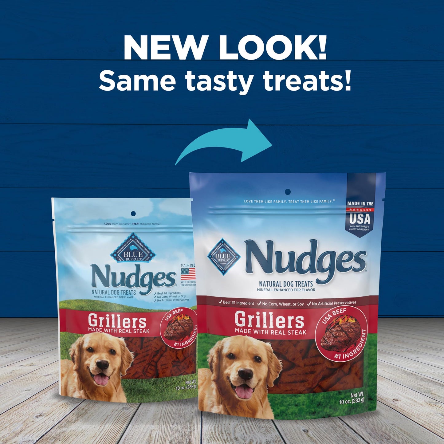 Blue Buffalo Nudges Grillers Natural Dog Treats, Steak, 10oz