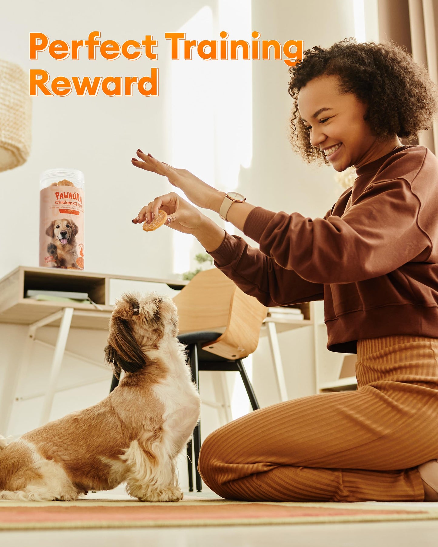 Pawaura Chicken Chips Dog Treats, 10.58 oz Crunchy Training Treats for Dogs, Single Ingredient Dog Treat - Dried Chicken Jerky for All Breedd Dogs, 100% Natural