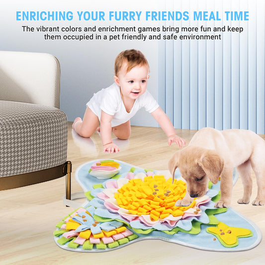 TWOPER Snuffle Mat for Dogs Interactive Sniff Mat Slow Feeding and Keep Busy Snuffle Toys for Foraging Skill Development Anxiety Relief and Mental Stimulation, Machine Washable