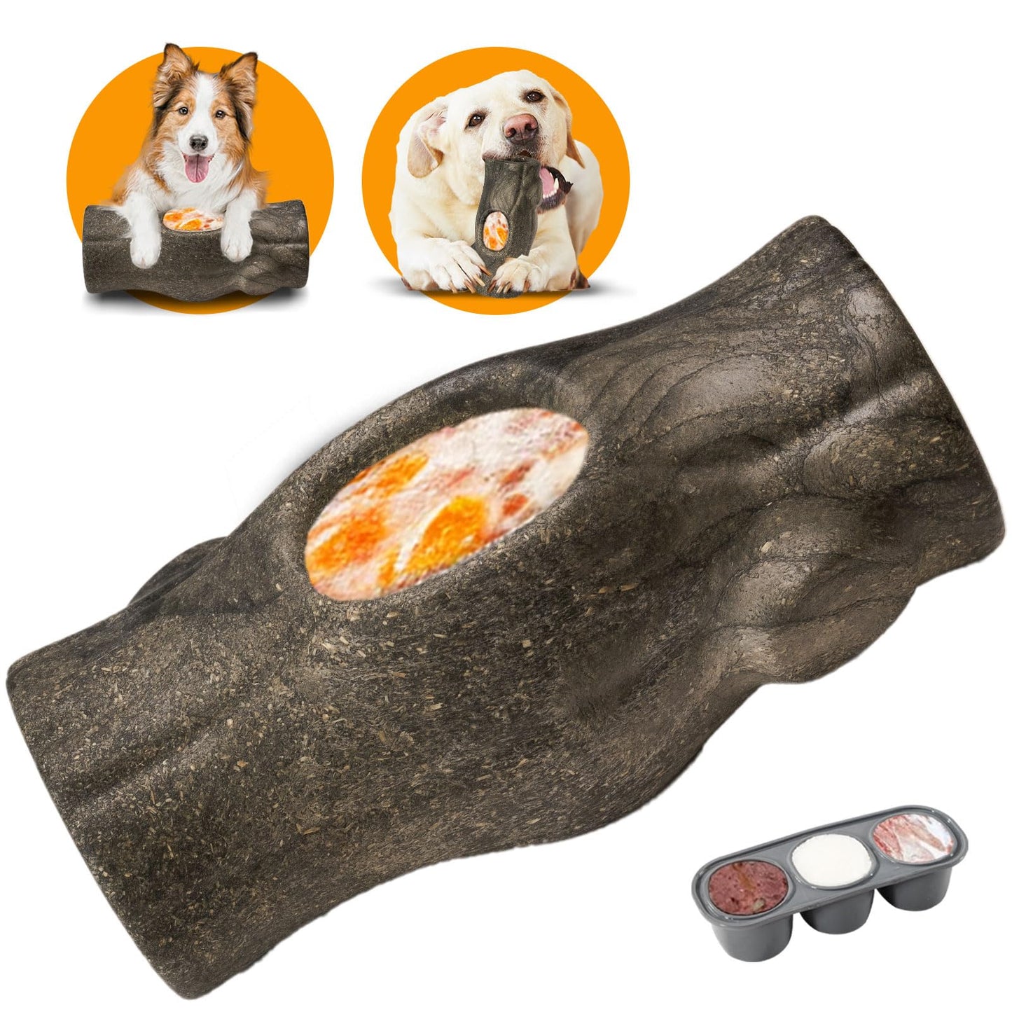 Petmmoon Interactive Dog Toys for Aggressive Chewers, Frozen Treat Dog Puzzle Toy, Interactive Benebones for Dogs with Food Cups & Treat Food Slow Feeder, Dog Toys to Keep Them Busy Anxiety Relief