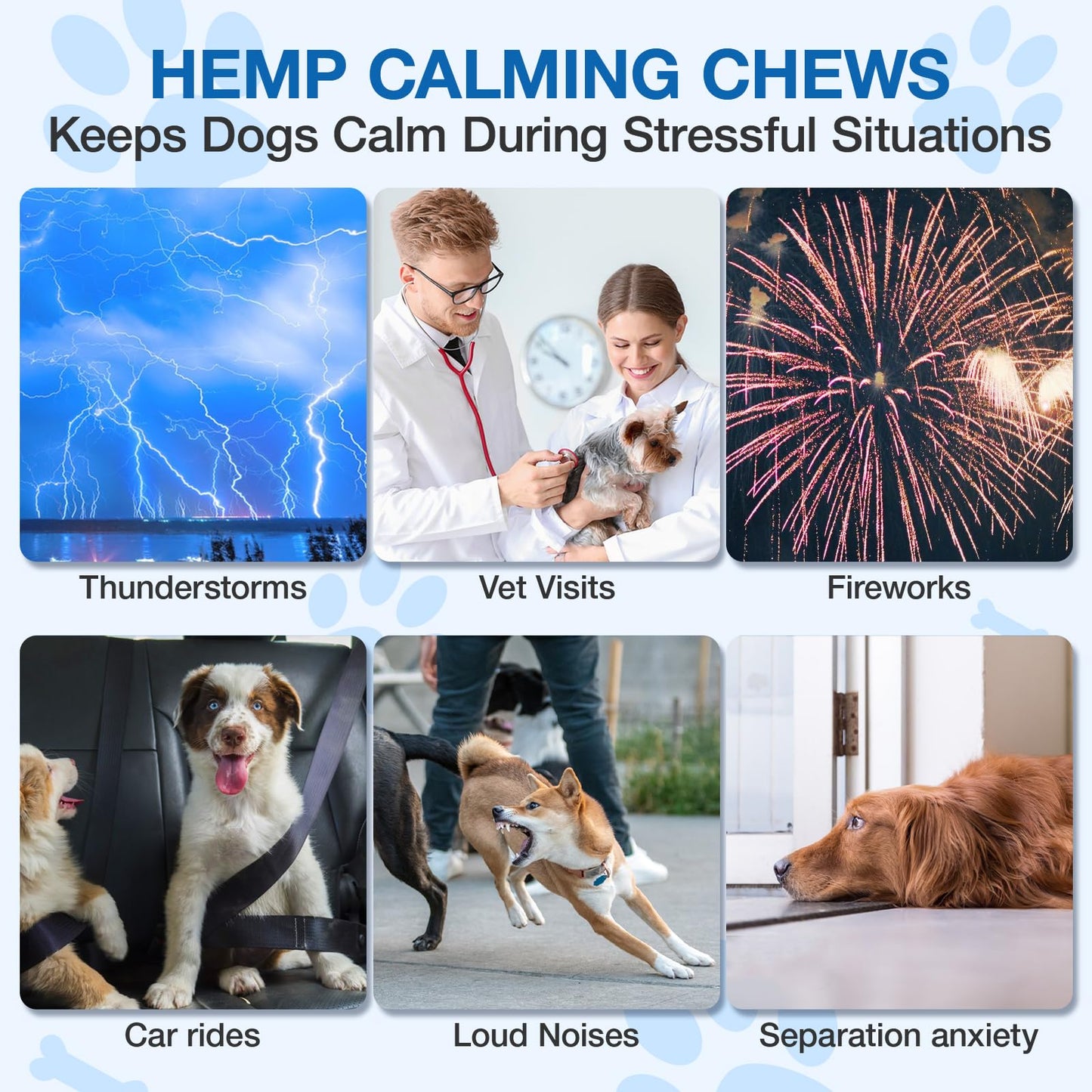 Hemp Calming Chews for Dogs - Dog Calming Chews - Anxiety Relief Treats Help with Composure, Separation, Barking, Thunderstorms, Stress Relief - Pet Supplement -180 Soft Treats Chicken Flavor