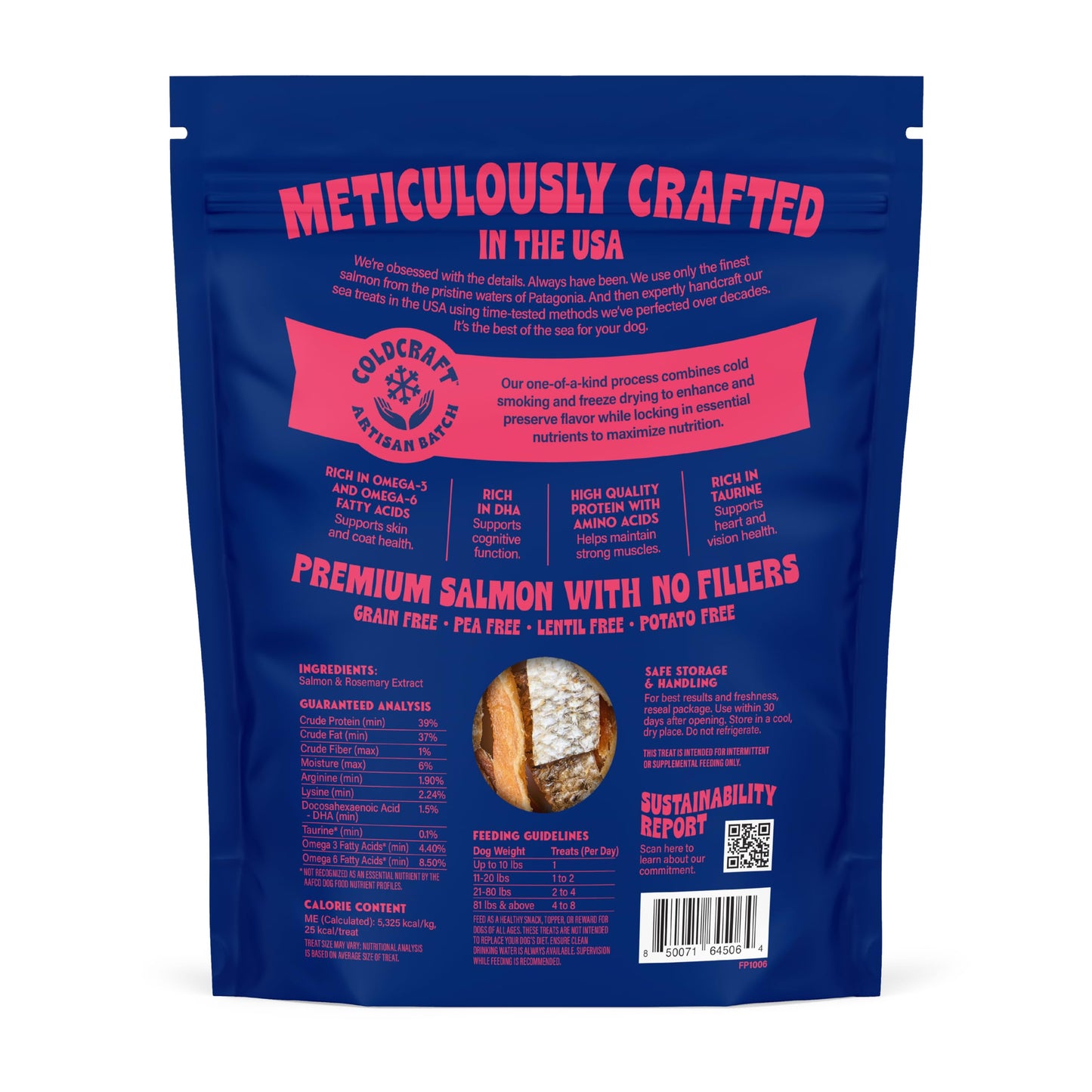 Finfare Freeze Dried Dog Treats, Salmon Skin Strips, Protein & Omega-3s, Grain Free Salmon Dog Training Treats, Crafted in USA, 9oz