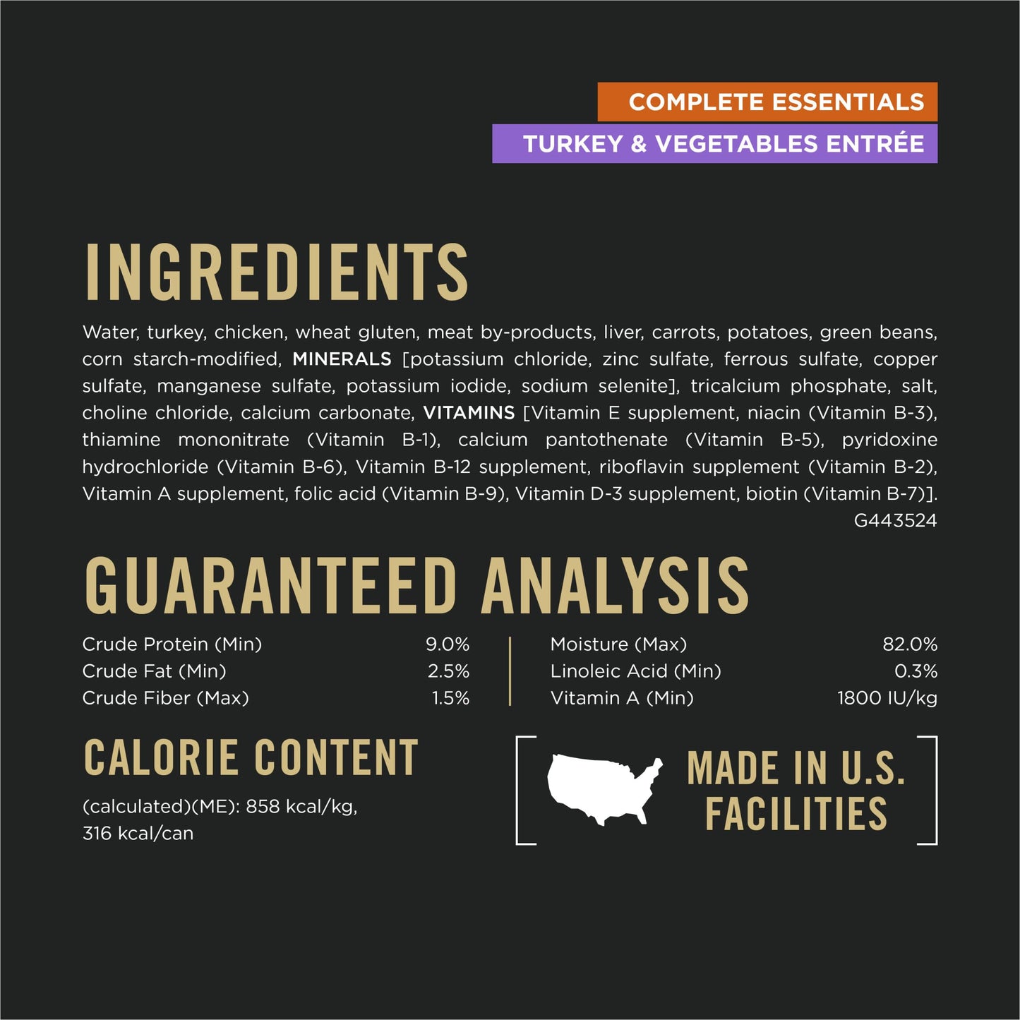 Purina Pro Plan Complete Essentials Wet Dog Food, Lamb and Vegetables and Turkey and Vegetables in Gravy Variety Pack - (Pack of 12) 13 oz. Cans