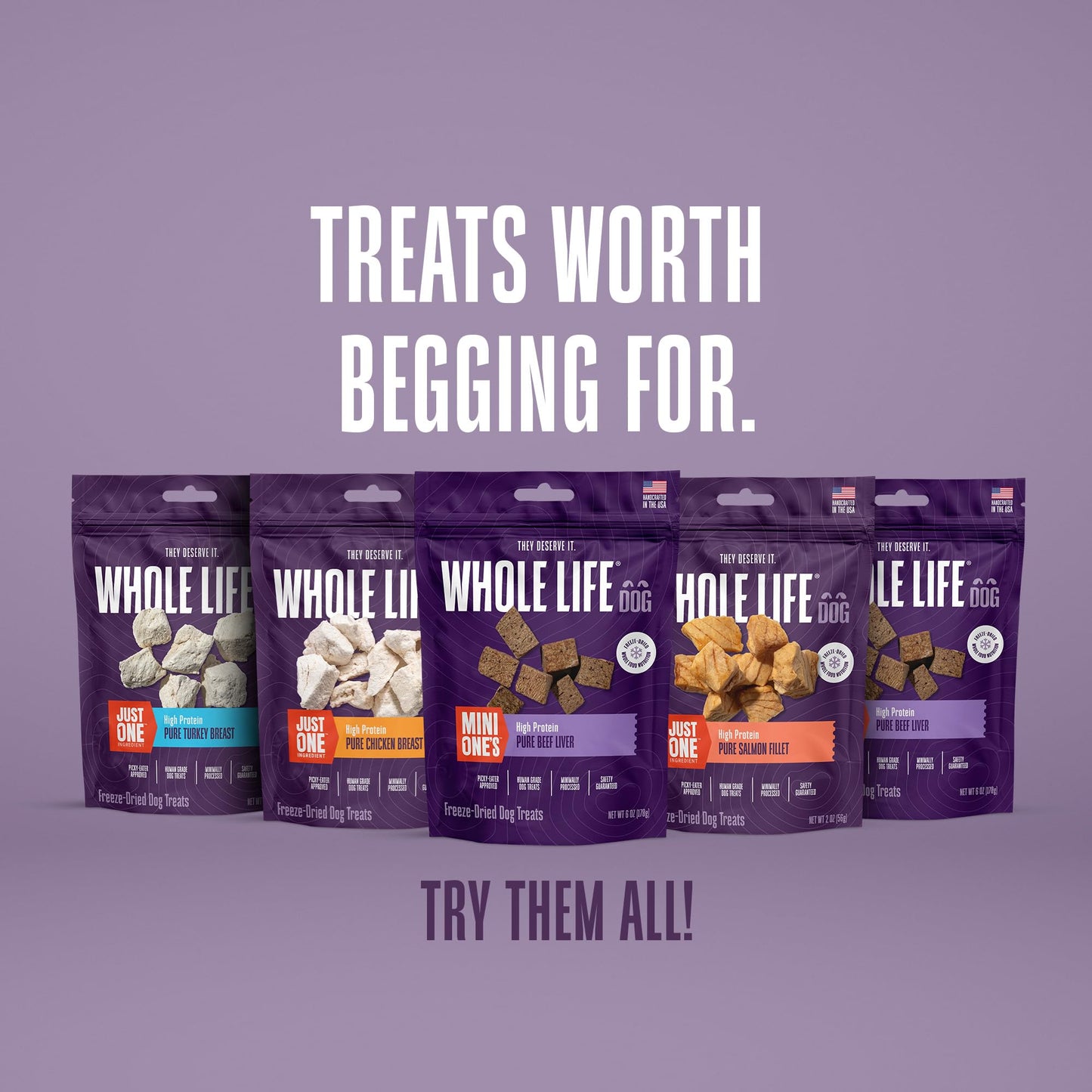 Whole Life Dog Mini Ones Beef Liver Freeze Dried Dog Treats - Human Grade High Protein Food, Healthy Training Snacks, Freeze Dried Food Toppers, USA Made Natural Treats - 6 oz (Pack of 1)