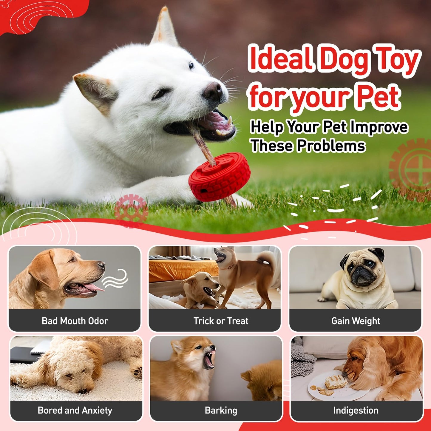 Hanshengday Frozen Dog Toy to Keep Them Busy, Interactive Treat Dispensing Dog Toy, Indestructible Chew Toy for Aggressive Chewers and Large Dogs, Durable Rubber Bully Stick Holder