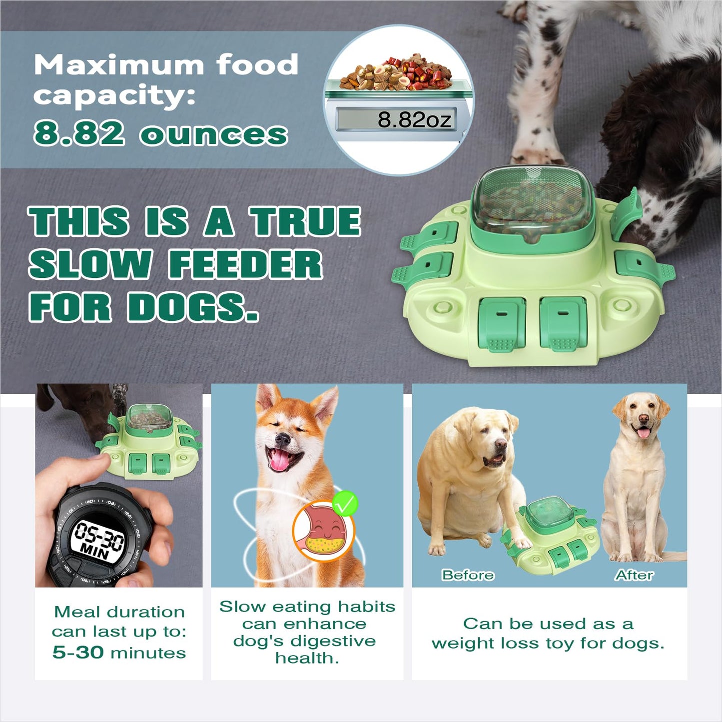 KADTC Dog Puzzle Toys Level 2 in 1 for Small/Medium/Large Dogs Treat Puzzles Slow Feeder with Button Enrichment Cognitive Toy Food Dispensing Puppy Brain Mental Stimulation Mind Interactive Games
