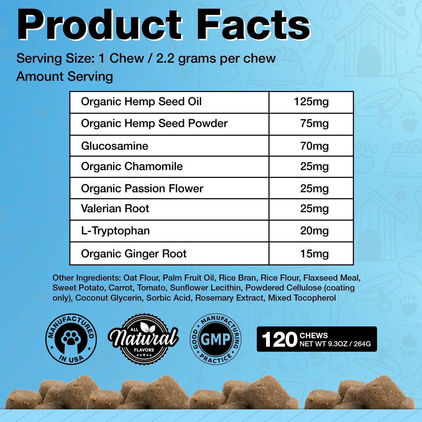 pawlife Organic Hemp Oil Infused Calming Chews for Dogs Anxiety - Dogs Essentials for Relief from Travel, Thunder, Separation, Barking, and Fireworks, Joint Pain, Arthritis, Pain Support Calm Pup