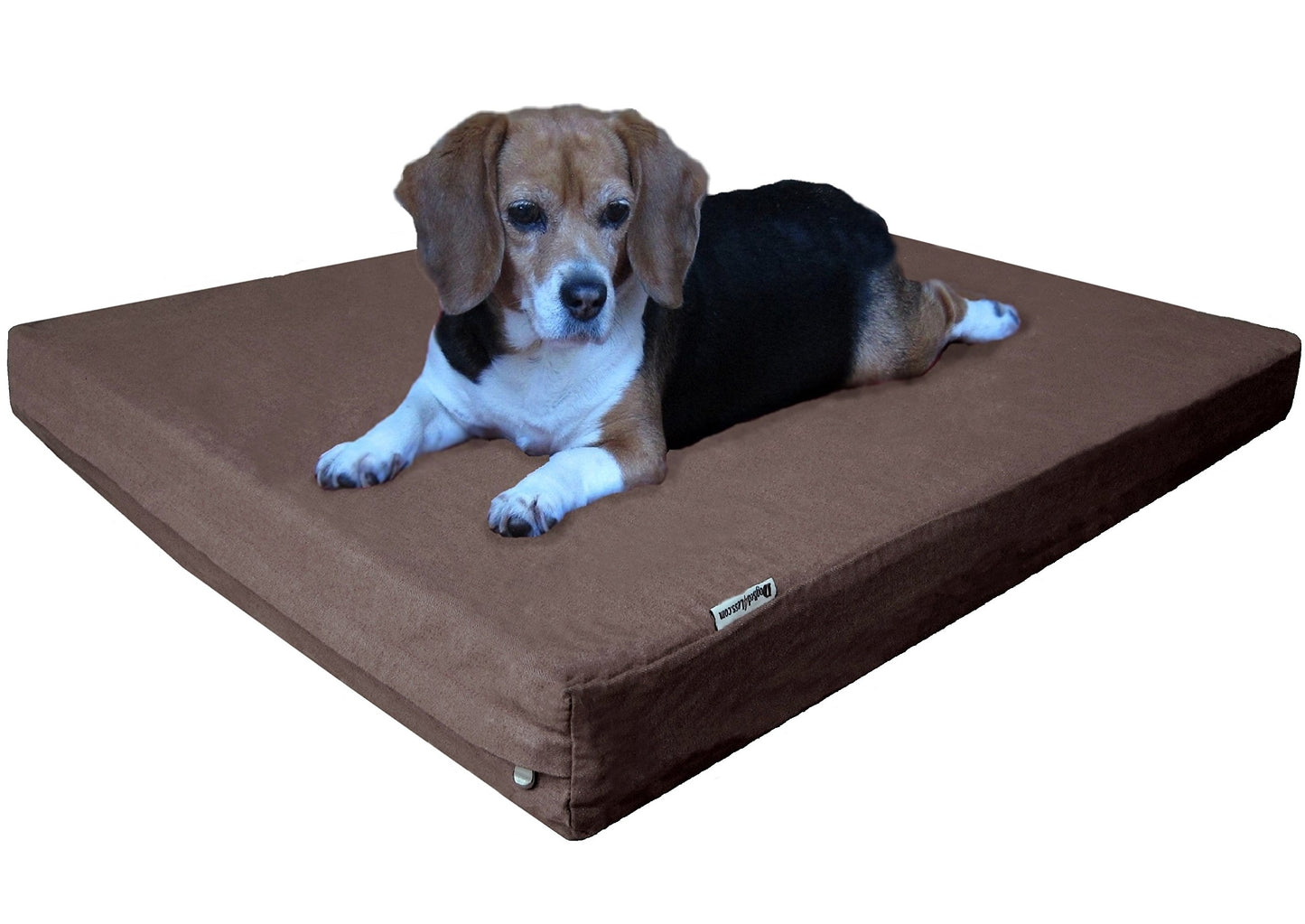Dogbed4less Orthopedic Dog Bed with Gel Memory Foam for Medium Large Pet, Waterproof Liner, Durable Denim Brown Cover, 41X27X4 Inch (Fit 42X28 Crate)