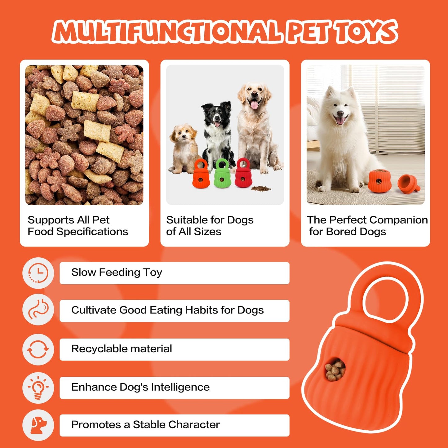 tohivh Interactive Dog Chew Toys,Pet Toys,Dog Slow Feeder,Dogs Puzzle Toy,Anxiety Stress Relief,Prevent Digestive Issues
