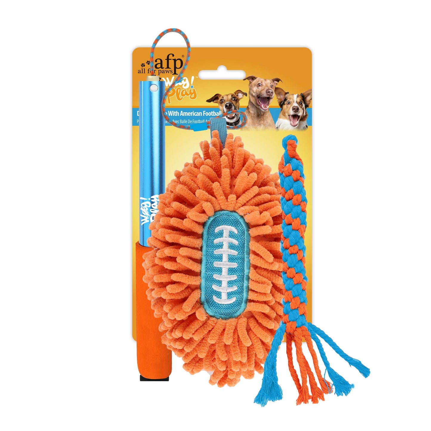 ALL FOR PAWS Interactive Flirt Pole Toy for Dogs Training & Exercise – Durable Teaser Wand with Luring Rope, Tug of War Chase Toy for Small to Medium Dogs