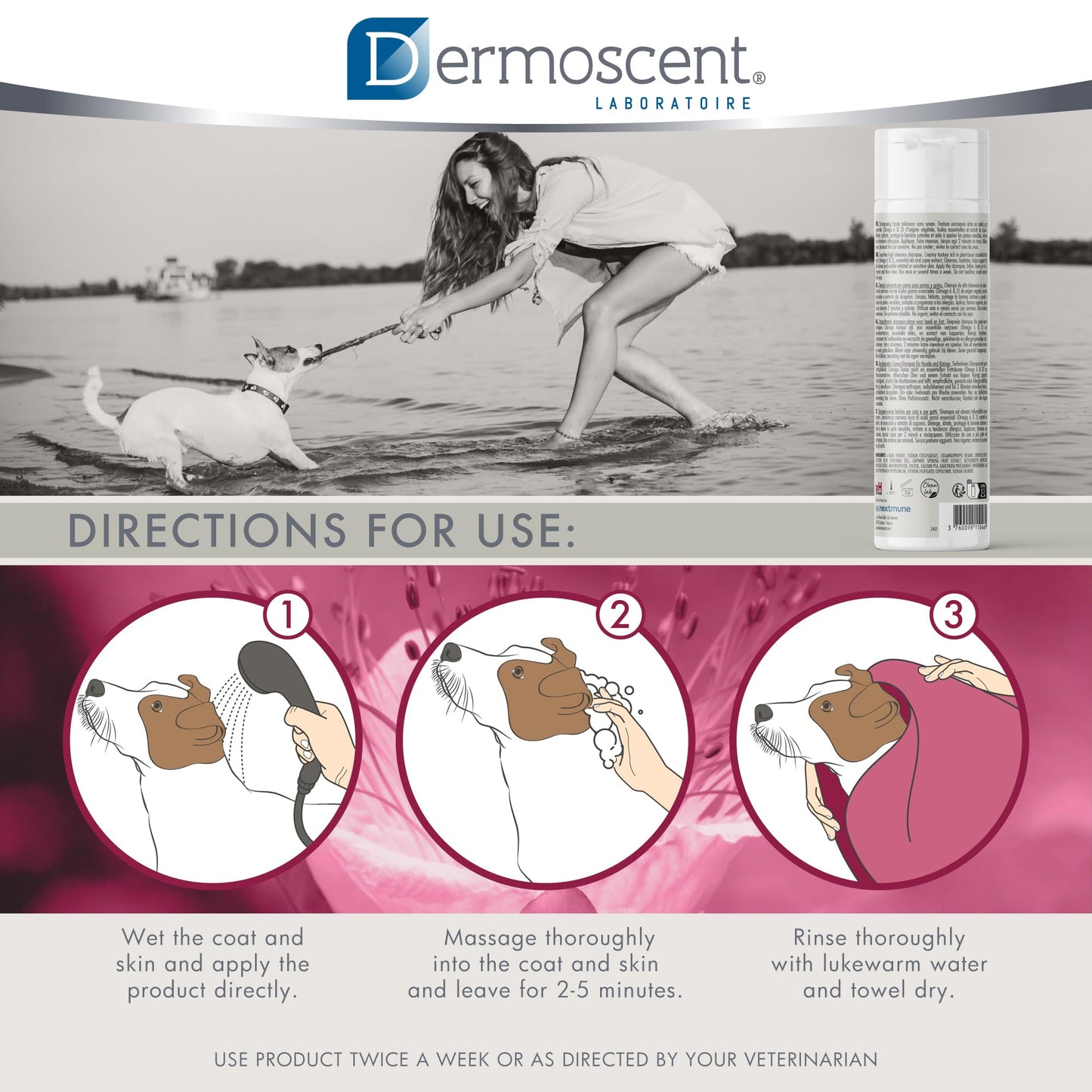 Dermoscent ATOP 7 Shampoo for Dogs & Cats - Allergies & Itchy Skin Relief - Natural Ingredients - Helps Soothe Dermatitis & Atopic Skin - 200 ml