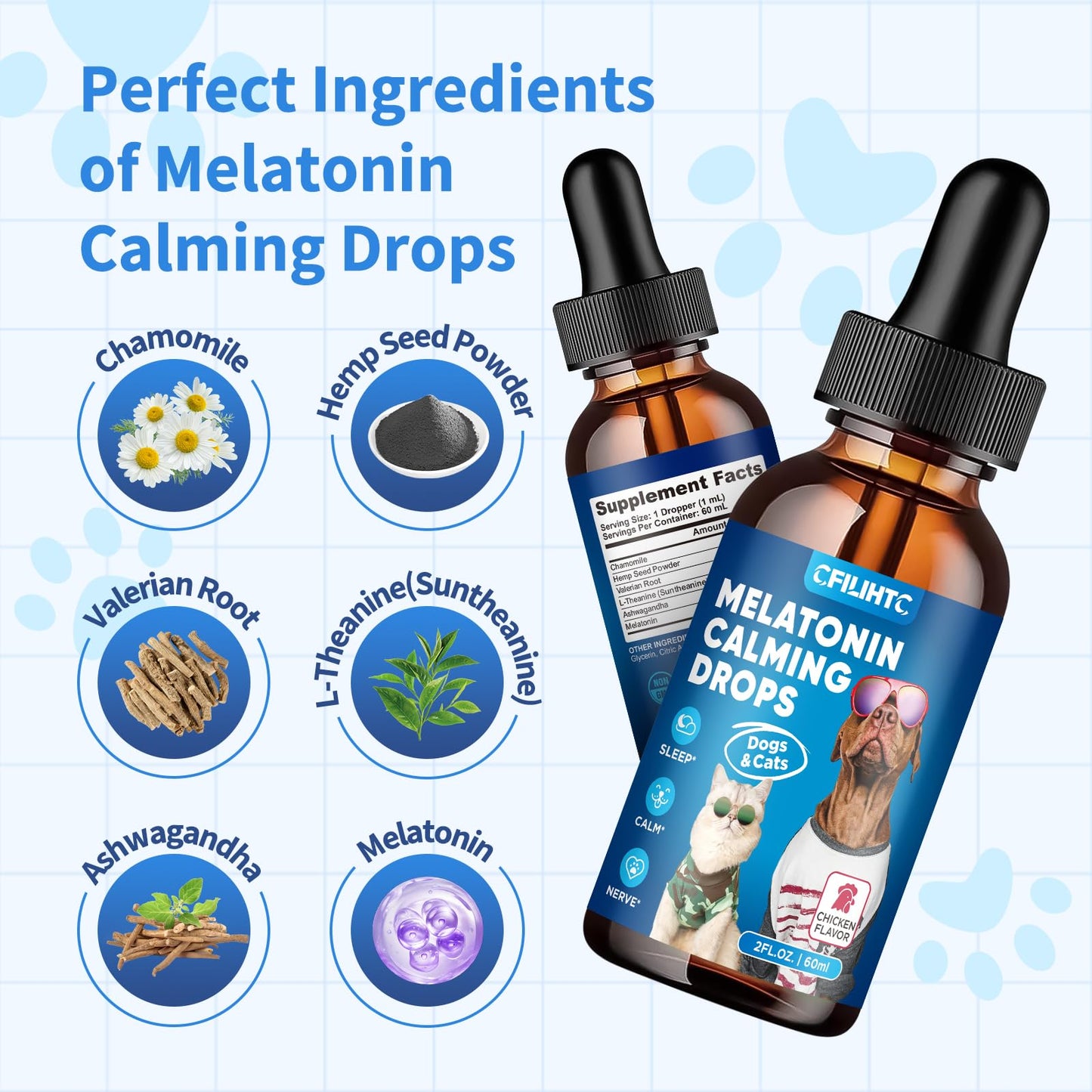 CFILIHTC Calming Drops for Dogs & Cats
