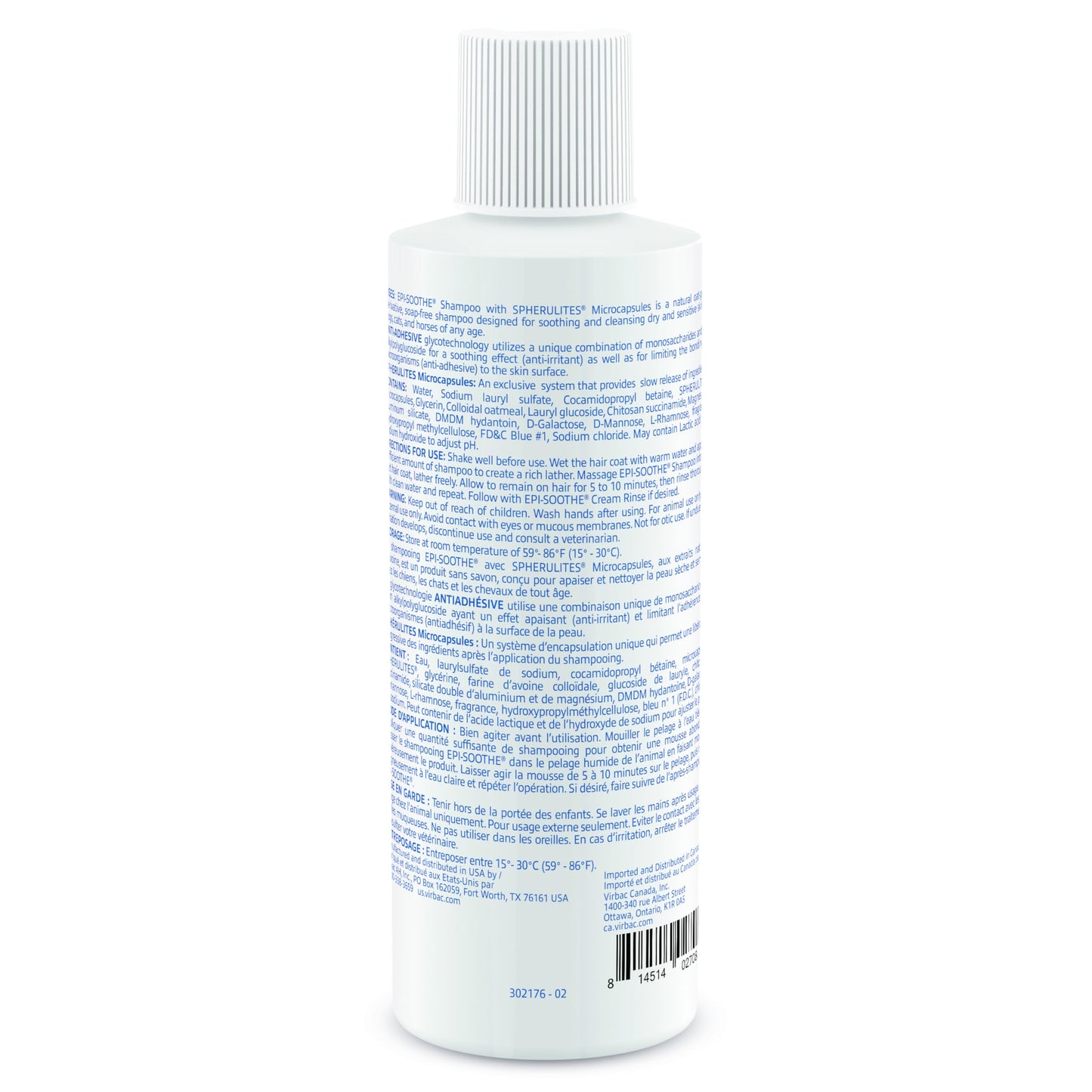 Virbac Epi-Soothe Pet Shampoo For Dogs, Cats & Horses (8 oz) - For Dry or Sensitive Skin