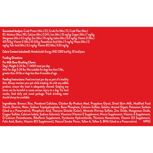 Milk-Bone Original Brushing Chews 48 Mini Daily Dental Dog Treats Scrubbing Action Helps Clean Teeth