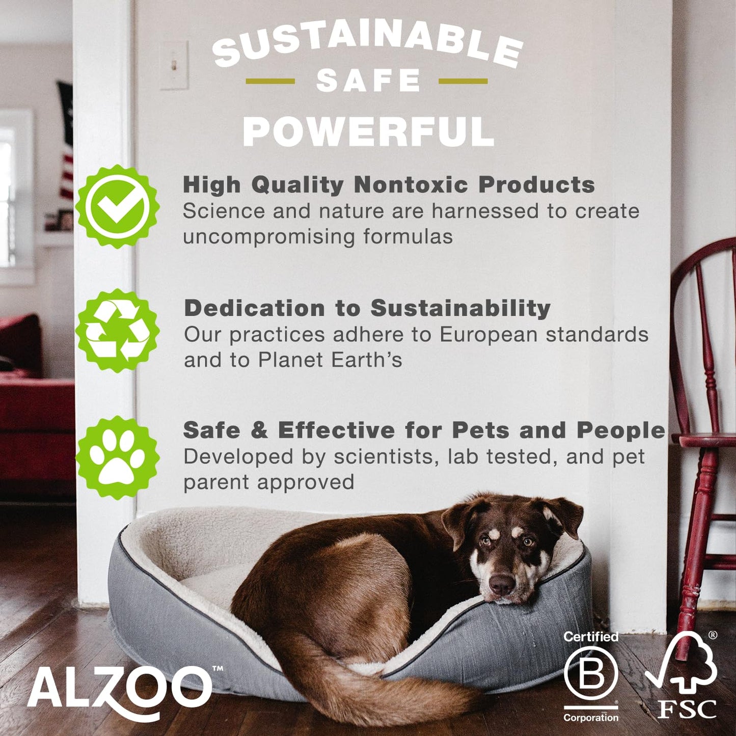 ALZOO Hypoallergenic Shampoo for Dogs, Specially Formulated for Dogs with Sensitive Skin, 100% Plant-Based Active Ingredients, Rice Milk Fragrance, Made in The USA, 8 Fl. Oz.