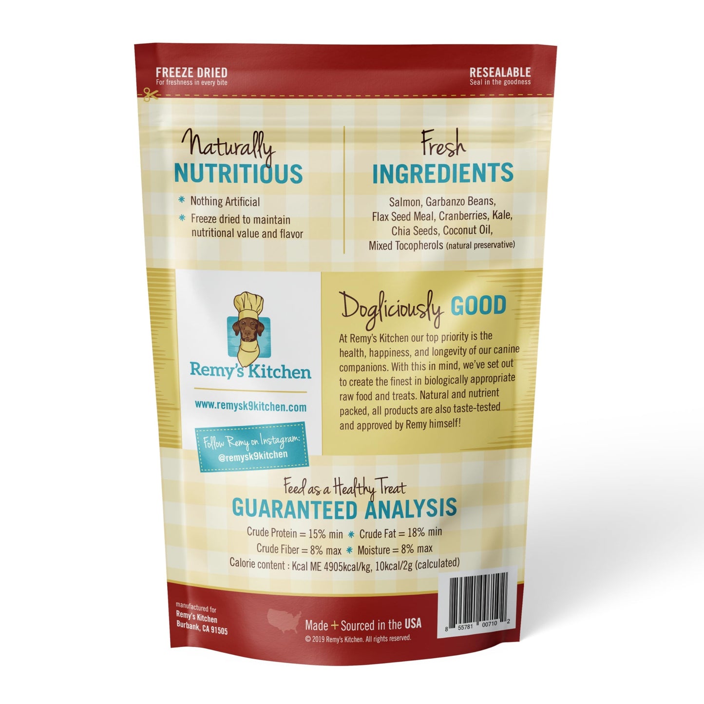 Remy's Kitchen Freeze Dried Dog Treats USA Sourced and Small Batch Made - Human-Grade, All Natural Superfood Dog Snacks without Artificial Preservatives, Grain Free - 7 oz, Sweet Potato, Salmon 2-Pack