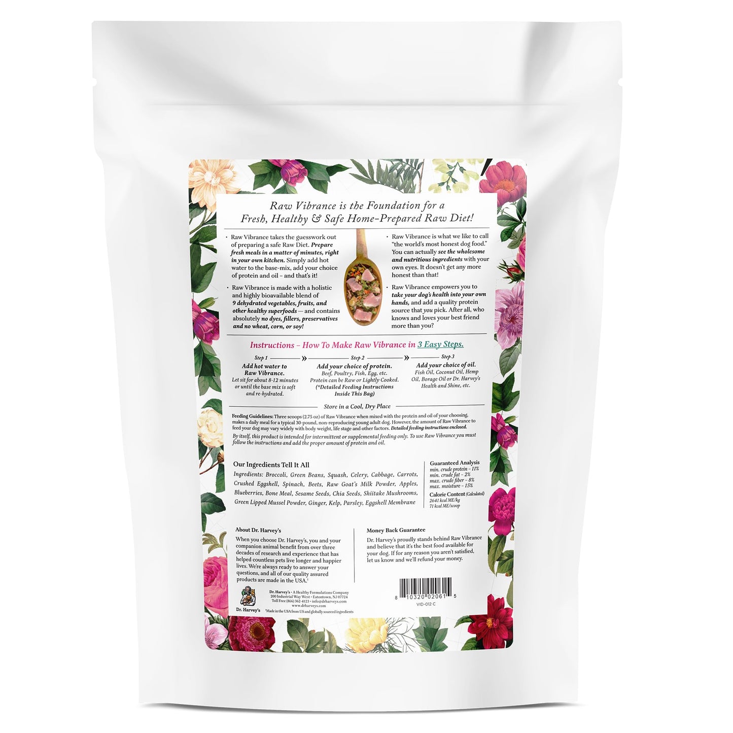 Dr. Harvey's Raw Vibrance Grain Free Dehydrated Foundation for Raw Diet Dog Food (6 Pounds)