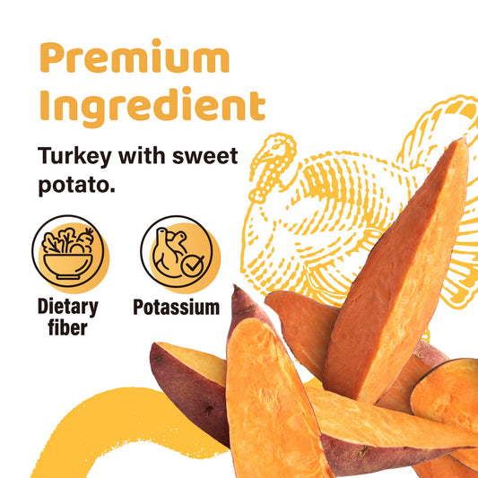 iPaw Turkey Dog Treats, All Natural Human Grade Dog Treat, Suitable for Training chew, US Sourced Raw Material, Hypoallergenic, Rawhide Alternative, Thin Stick (Sweet Potato)